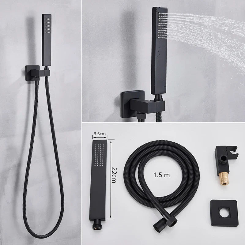 Afralia™ Digital Display Luxury Rainfall Shower Faucet with Massage System & Bathtub Faucet