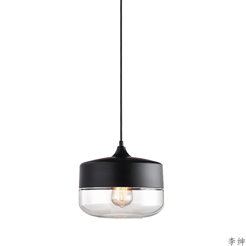 Afralia™ Nordic Modern LED Pendant Lights Wood Color Glass Hanging Lamp