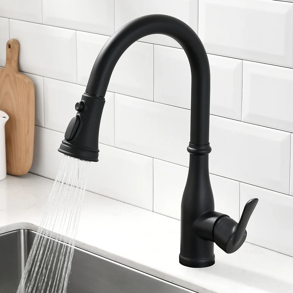 Afralia™ Touch Control Kitchen Faucet in Black