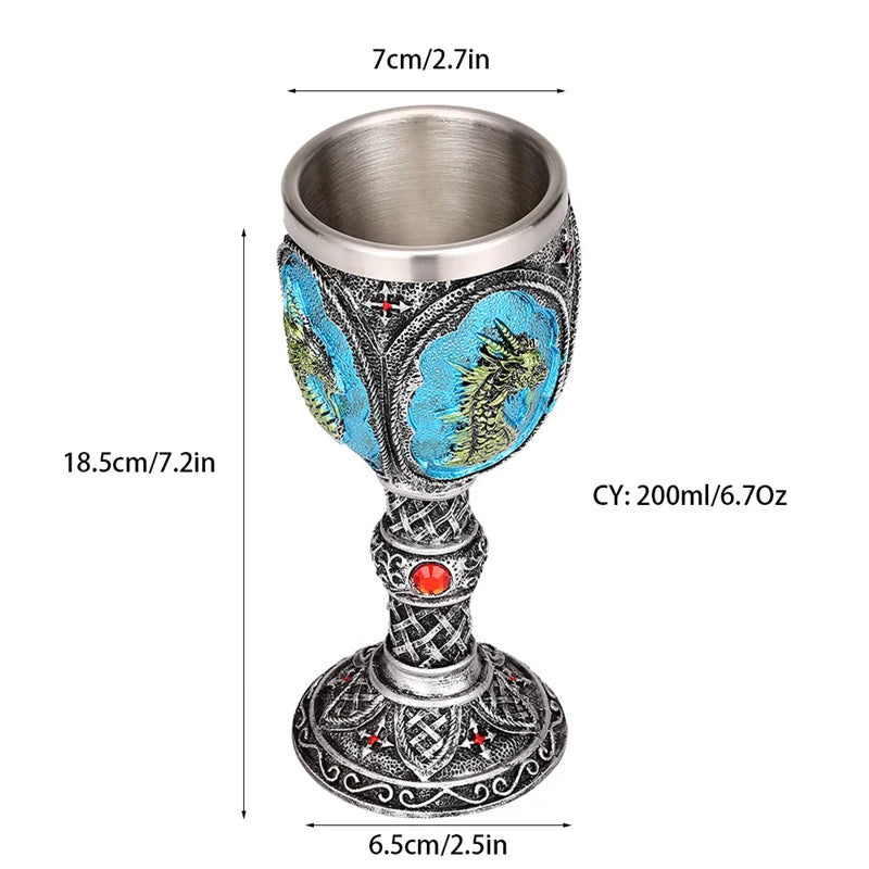 Afralia™ Dragon King Goblet 200ml: Retro Stainless Steel Wine Glass Gothic Whiskey Cup