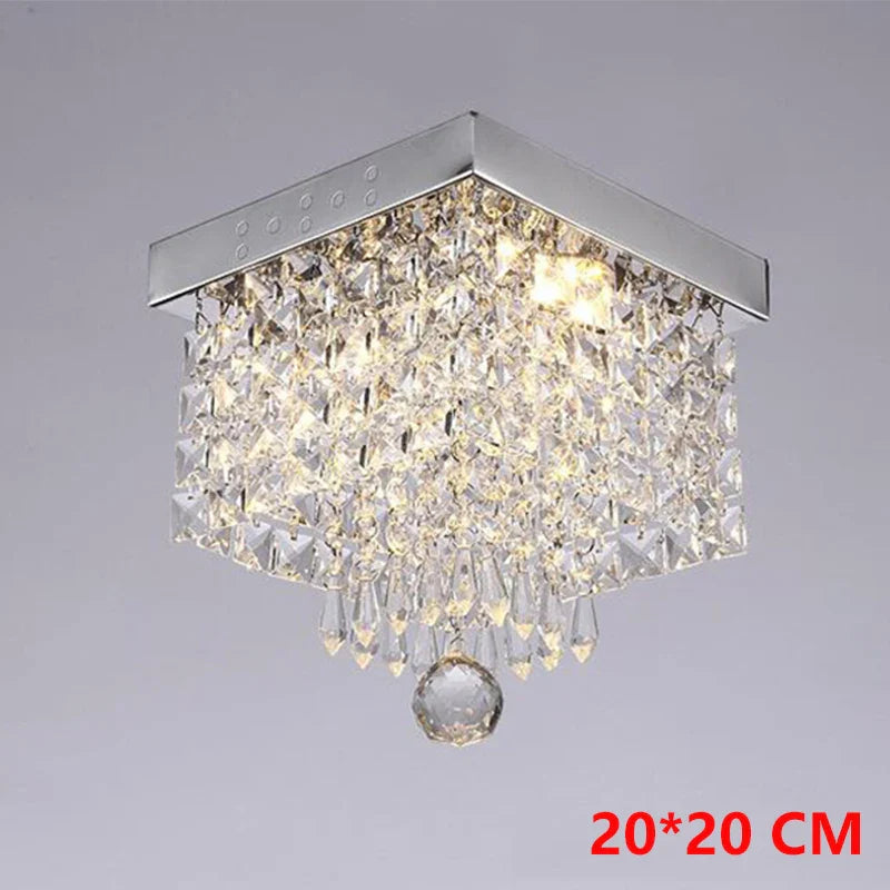 Afralia™ Crystal Chandelier Ceiling Lamp - Entrance Kitchen Chandeliers Fixtures Home Decor