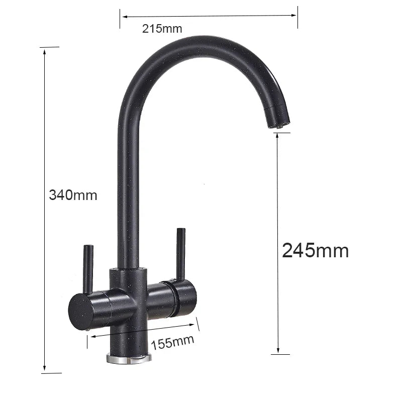 Afralia™ Brass Kitchen Faucet with Double Sprayer and Drinking Water Filter