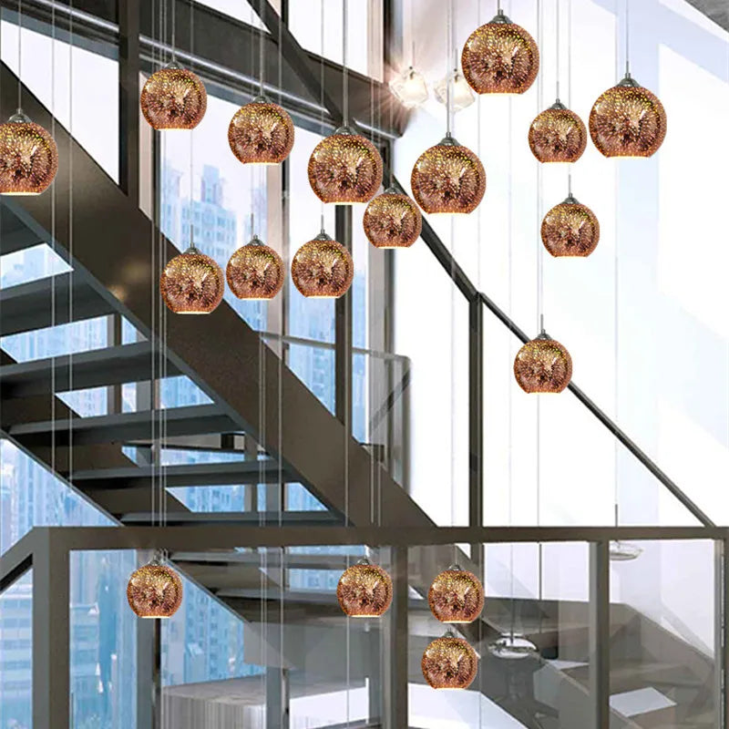 Afralia™ Glass Ball LED Pendant Light Fixture for Stylish Indoor Decor