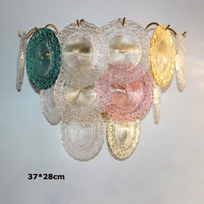 Afralia™ Iron Glass Colorized Chandelier for Foyer - Modern Suspension Lighting