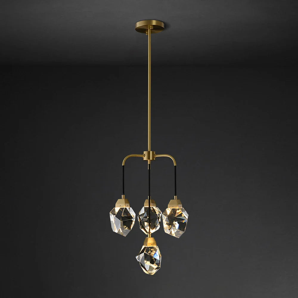 Afralia™ Diamond Crystal Stone Lustre Chandelier for Dinning Room