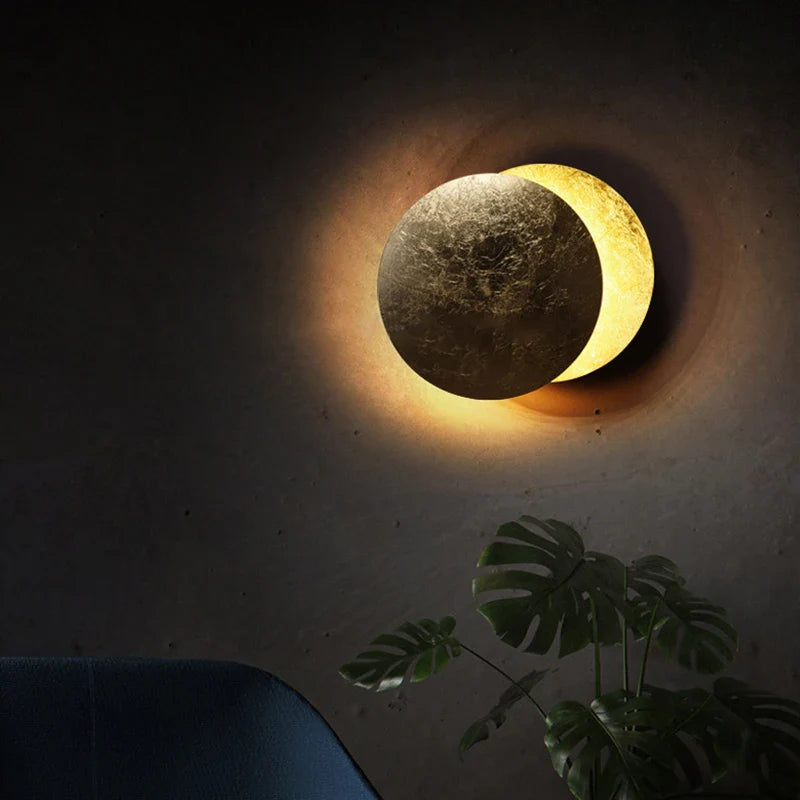 Afralia™ Eclipse Round Wall Lamp for Bedroom, Living Room Lighting and Decoration