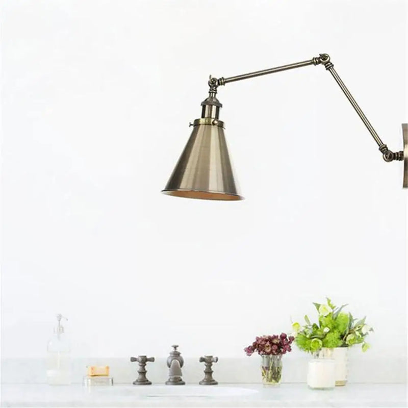 Afralia™ Metal Bell Wall Lights: Elegant European American Style Bedside Lights