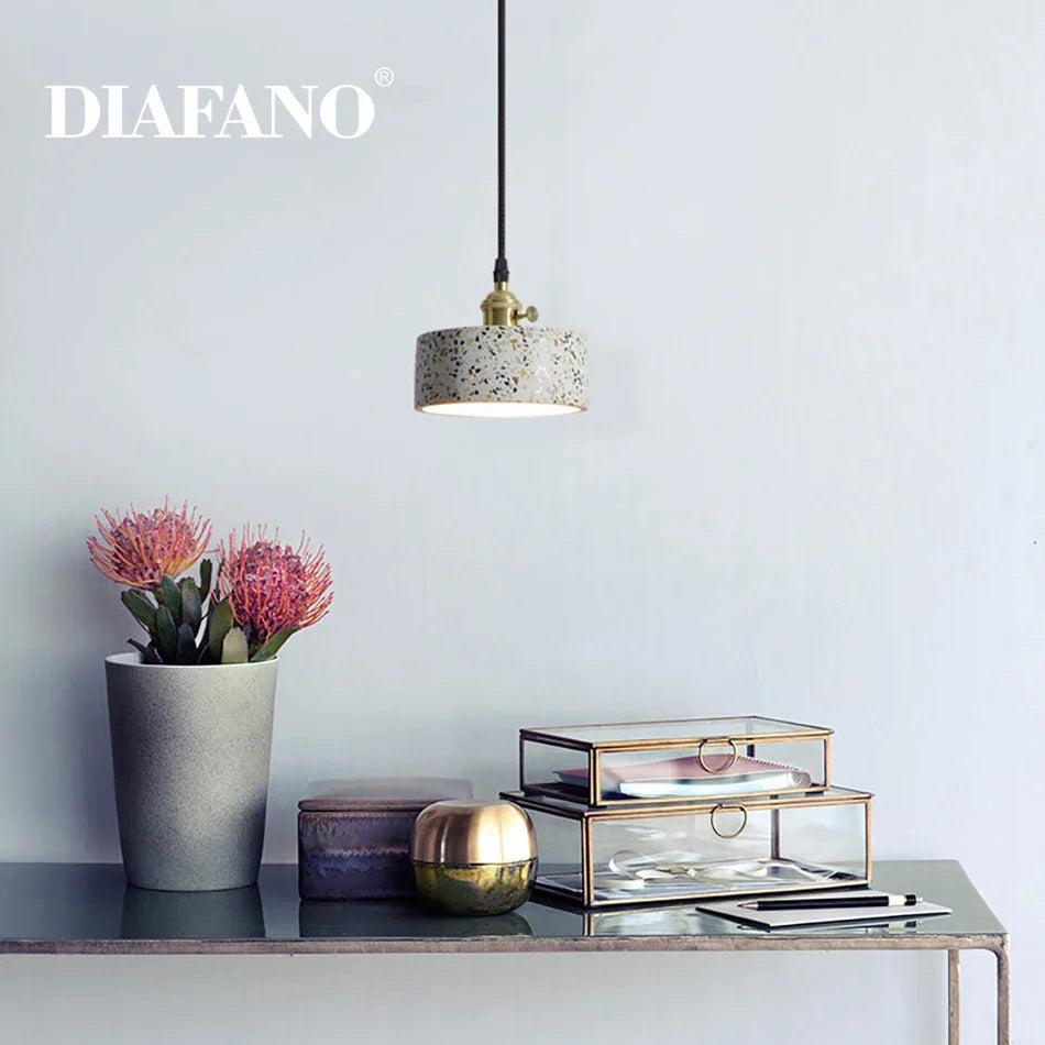 Afralia™ Nordic White Cement Pendant Lights E27 Modern Hanging Lamps for Bar Kitchen Living Room