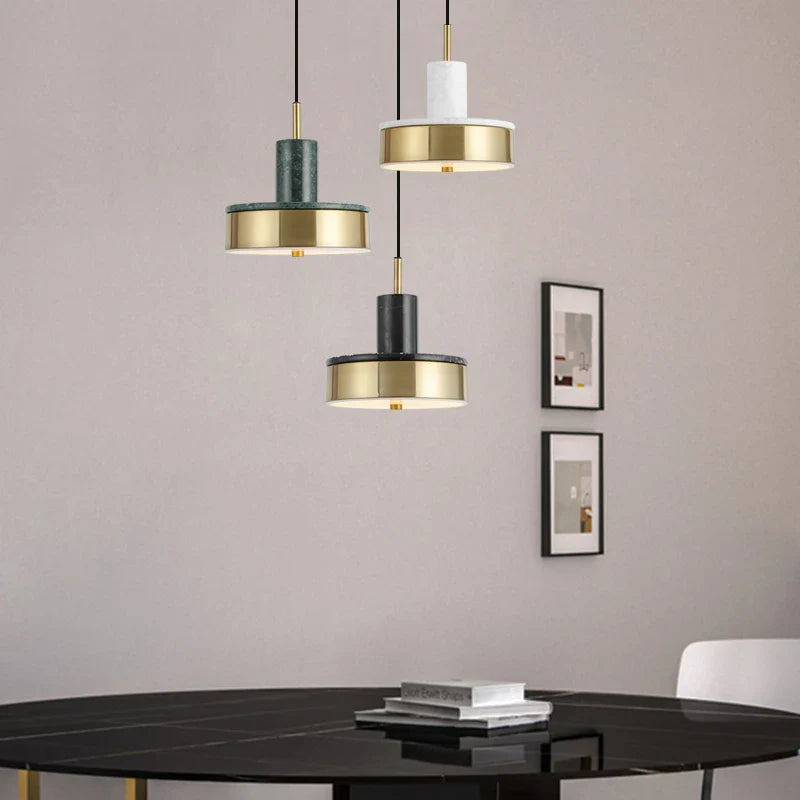 Afralia™ Marble Pendant Light LED Three-Tone Single Head Suspension Lamp