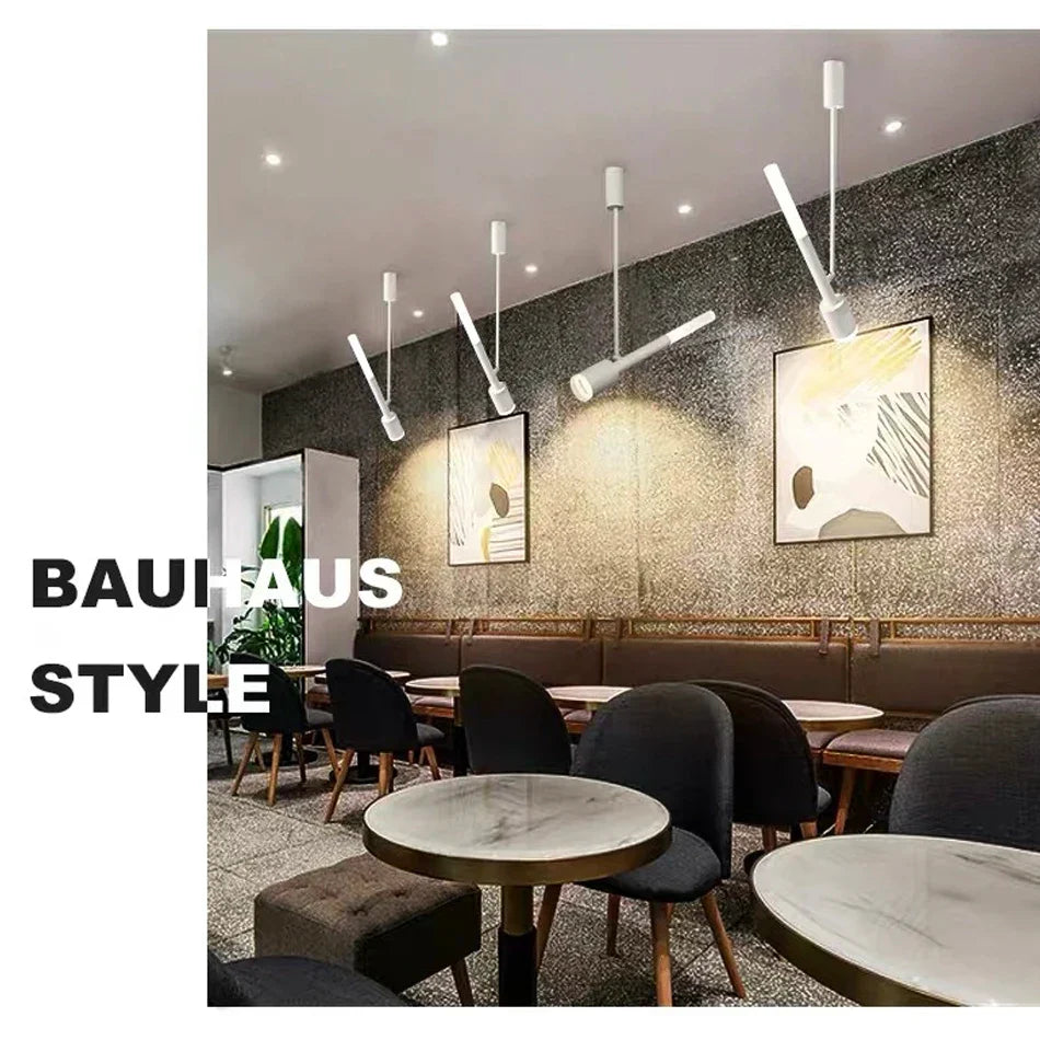 Afralia™ 8W COB Pendant Spotlight for Bedroom, Living Room, Restaurant - Black/White Aluminum