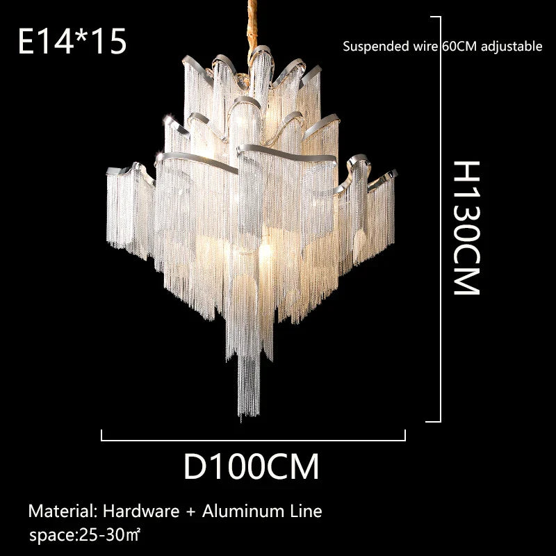 Afralia™ Tassel Chandelier: Modern LED Lighting for Living Room, Bedroom, Kitchen, Dining & Corridor