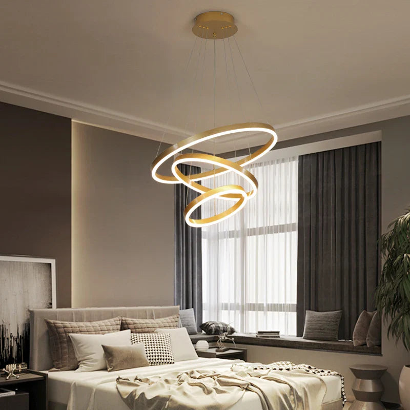 Afralia™ Ring LED Chandelier: Modern Nordic Minimalism for Villa Living Room Pendant Lighting