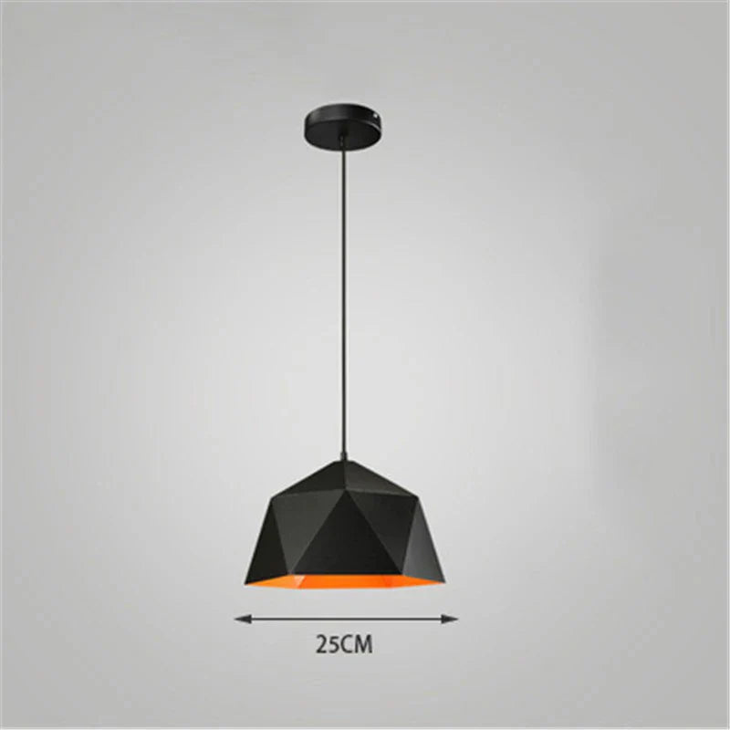 Afralia™ Iron Diamond Pendant Lights Modern Geometry Pendent Lighting for Living Room & Cafe
