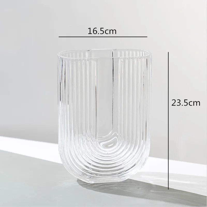 Afralia™ Glass Vase U Type Flower Arrangement Hydroponic Modern Home Wedding Decoration