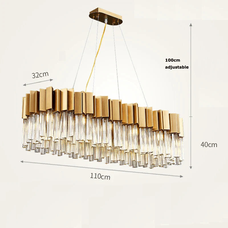 Afralia™ Golden Stainless Steel Crystal Chandelier for Elegant Foyer Lighting