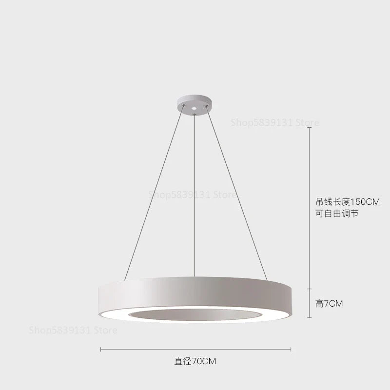 Afralia™ Modern Minimalist Metal Circle Pendant Lights with LED, for Office & Living Room Decor