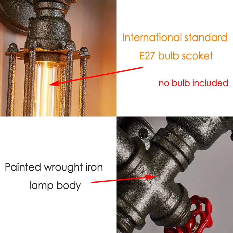 Afralia™ Vintage Industrial Pipe Wall Sconce Light with 8W LED for Bedroom, Cafe, and Restaurant