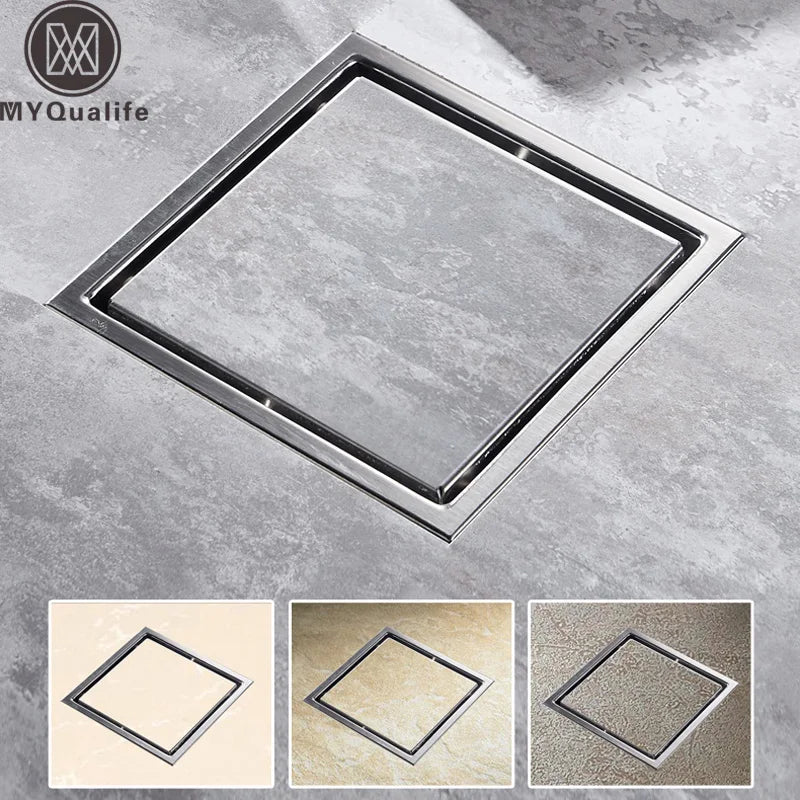 Afralia™ Square Antique Floor Drain Grate for Bathroom Shower - Hair Invisible