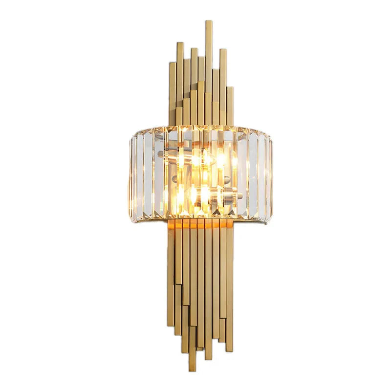 Afralia™ Crystal Gold Wall Lamp | Modern Minimalist LED Indoor Lighting for Living Room & Bedroom