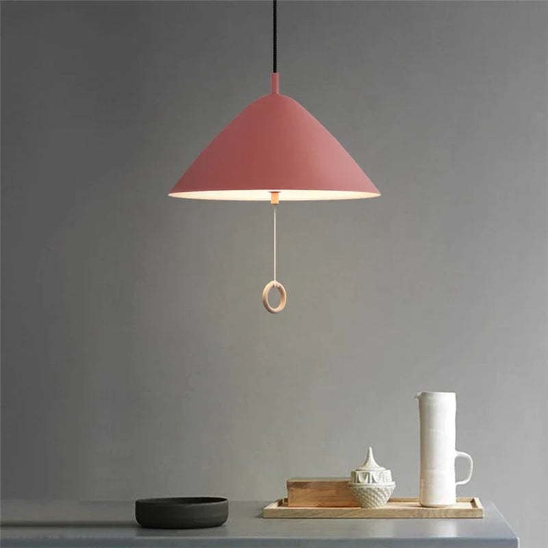 Afralia™ Macaron Pendant Light: Modern Dining Room Bedroom Lamp with Pull Switch