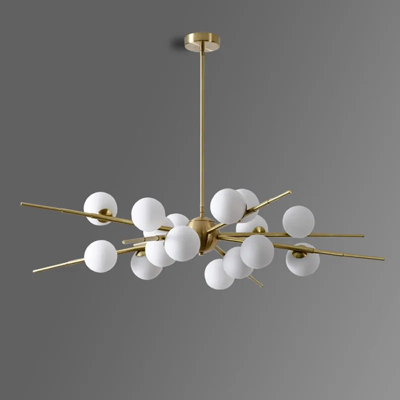 Afralia™ Nordic Glass Chandelier Sputnik Luxury Designer LED Lighting for Home Decor