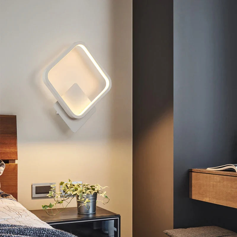 Afralia™ Nordic Black & White Wall Light: Creative Indoor Decor LED Bedside Lamp