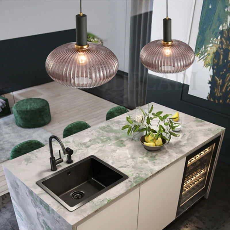 Nordic Glass Pendant Lights by Afralia™ for Dining Room Bar Restaurant Hanging Lamp