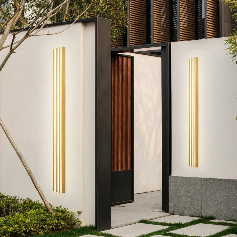 Afralia™ Long Strip LED Wall Lamp Stainless Steel Outdoor Sconce Light for Garden & Porch