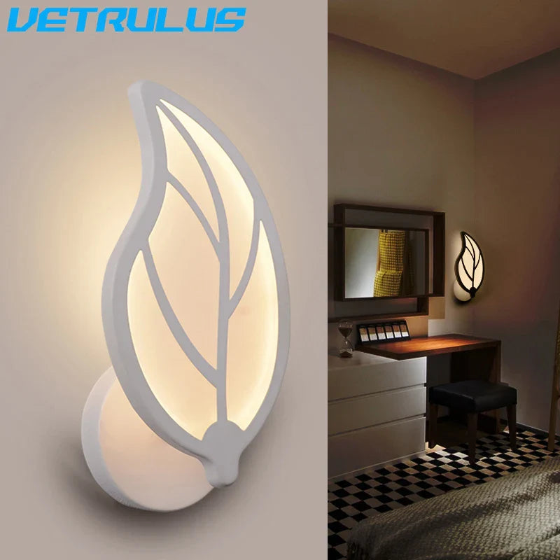 Afralia™ Modern Leaf Design Ceiling Chandelier & Wall Lamps Set