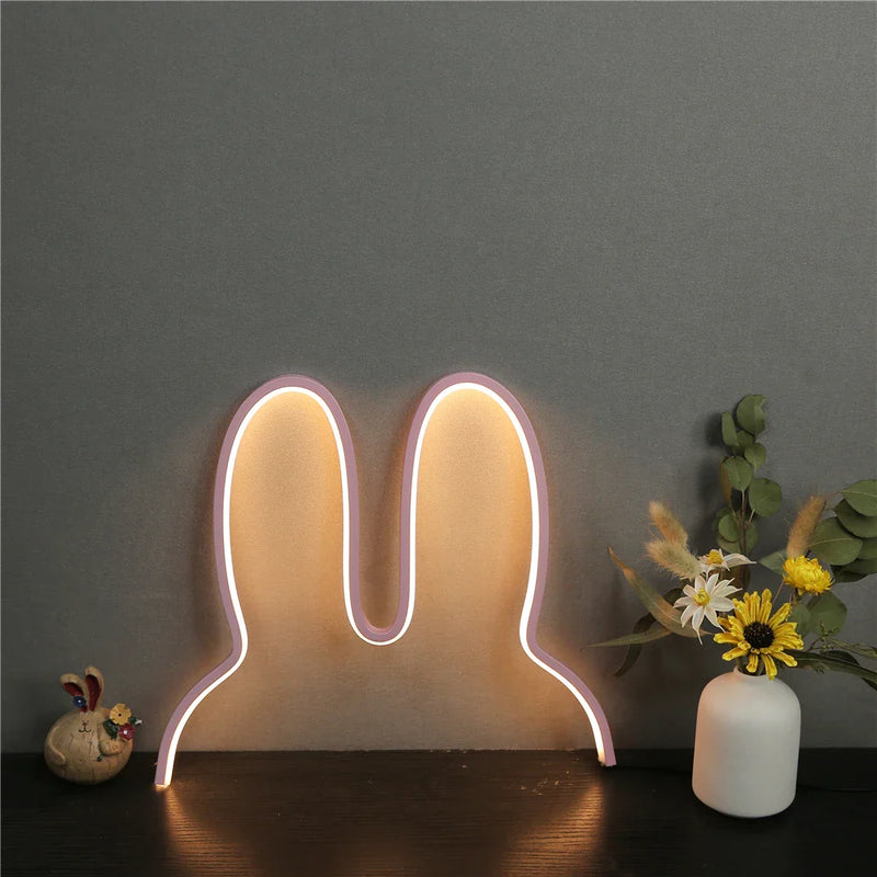 Afralia™ Rabbit Night Light USB Powered LED Lamp