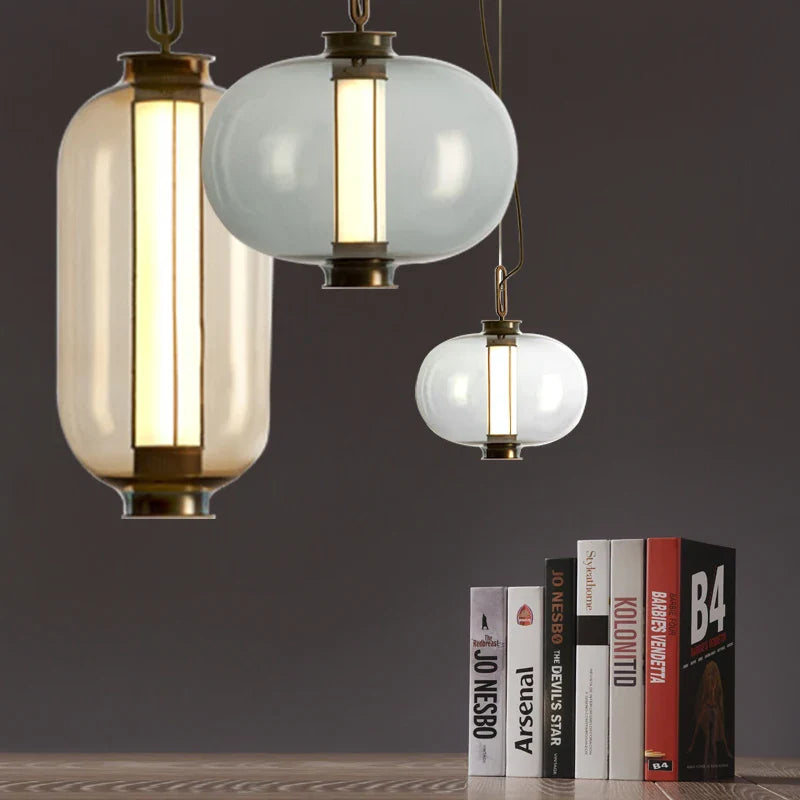 Afralia™ Glass Ball Chandelier: Rustic LED Suspension Light for Living Room and Bedroom