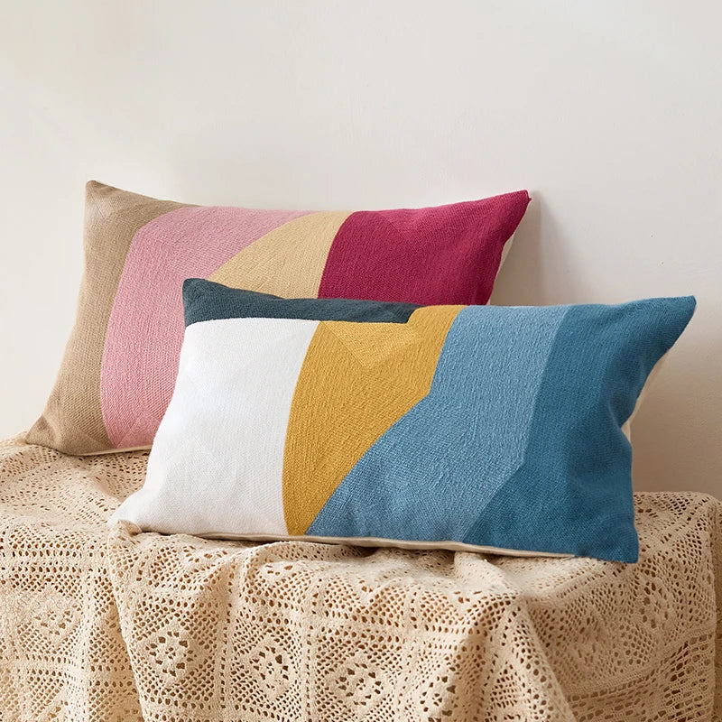 Afralia™ Geometric Rectangle Pillow Cover 30x50cm Soft Cozy Home Decor Kids Room