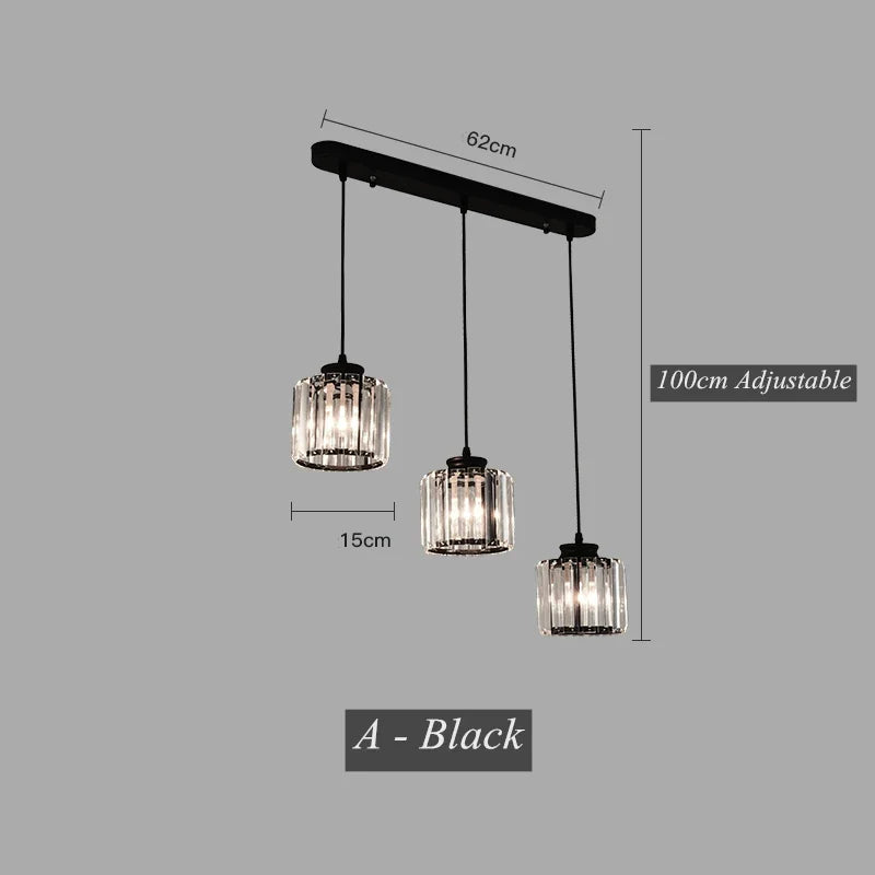 Afralia™ Crystal LED Pendant Chandelier for Dining Living Room Decor