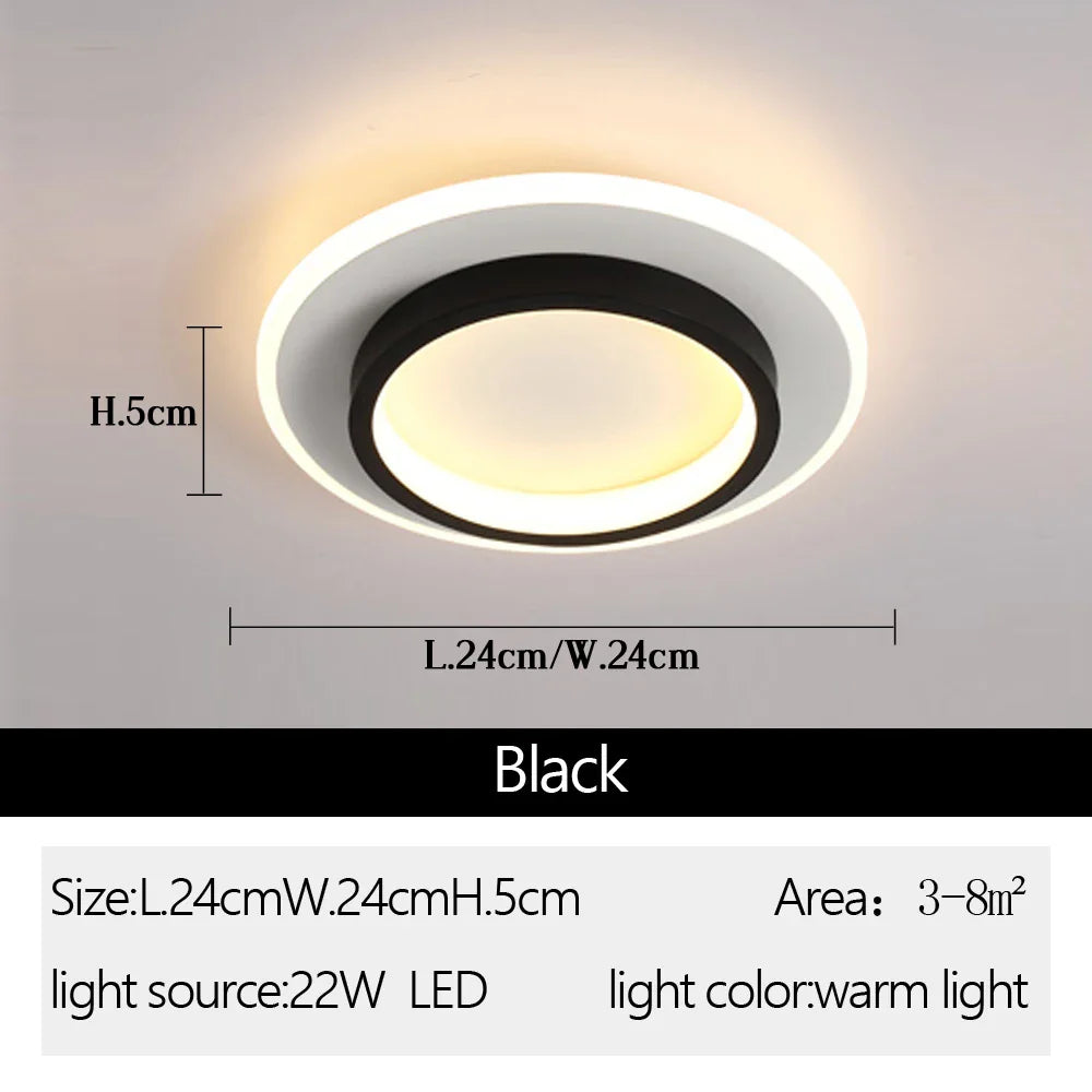 Afralia™ Round Square LED Ceiling Light - Small Indoor Night Light
