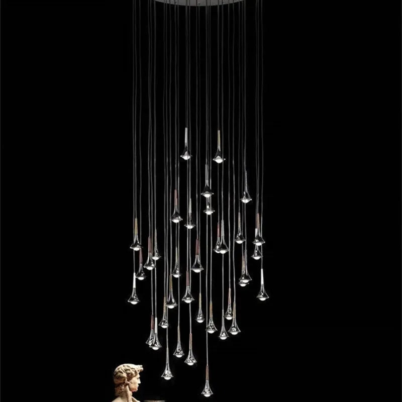 Afralia™ Rain Chrome Pendant Light for Dining Room Minimalism Decor Kitchen Loft