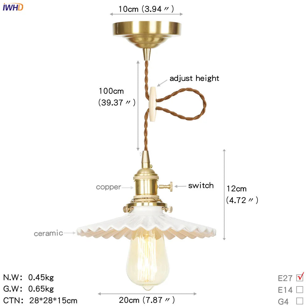 Afralia™ Glass Copper LED Pendant Light for Kitchen Cafe Living Room