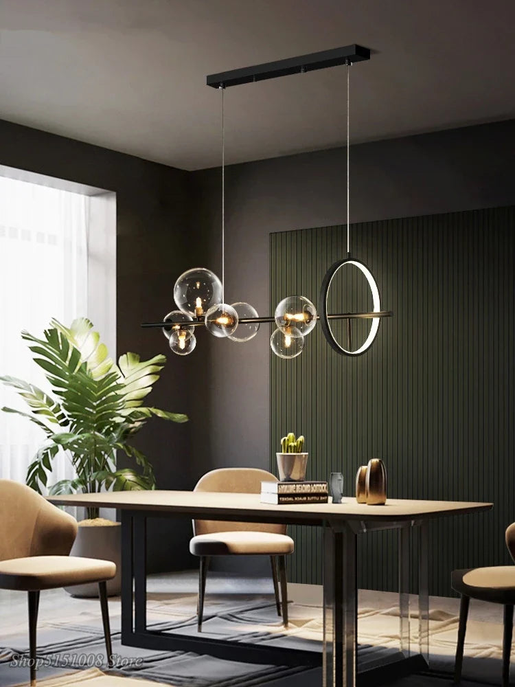 Afralia™ Glass Ball Chandelier Pendant Lighting Fixture