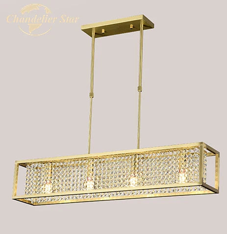 Afralia™ Crystal Rectangle Luxury Chandelier for Elegant Home Décor