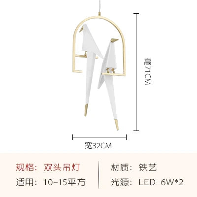 Afralia™ Gold Cage Origami Bird Chandelier - Modern Light Fixture for Home Decor