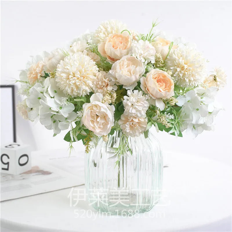 Afralia™ Artificial Peony Flower Bouquet for Wedding Party Home Decoration