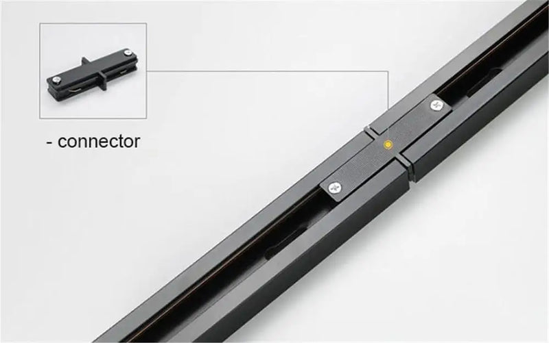 Afralia™ Track Lighting Kit: Power Cable, Line T Connector & Black/White Base