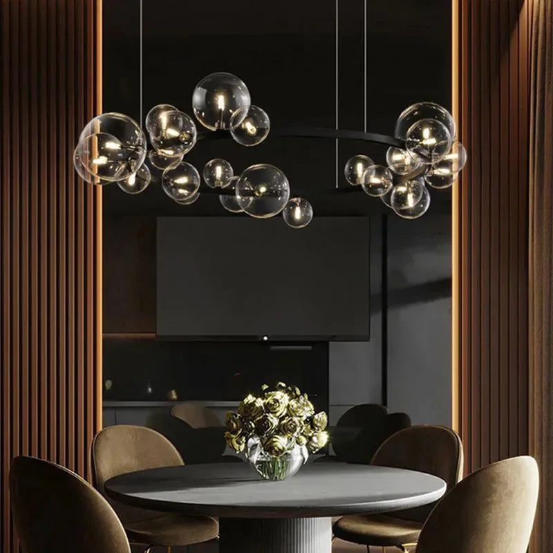 Afralia™ Glass Bubble Chandelier Light for Dining Room and Store
