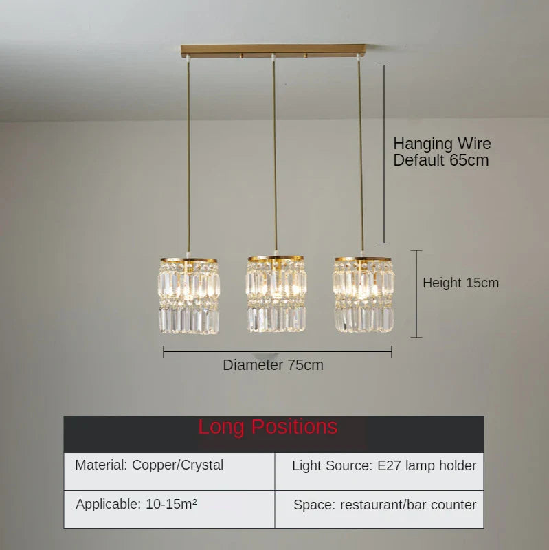 Afralia™ Crystal Copper LED Chandelier Pendant Light Modern Luxury Ceiling Lamp