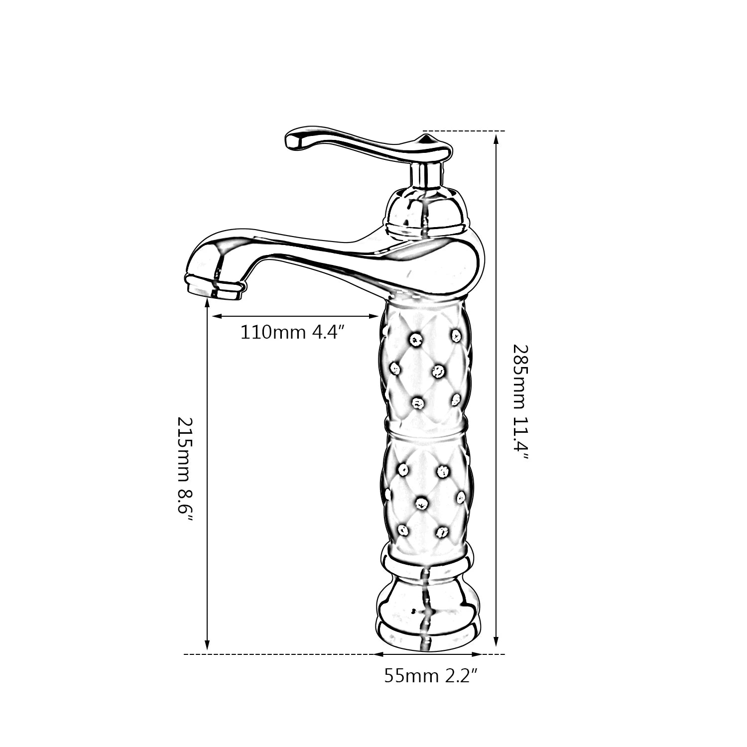 Afralia™ Golden Plated Bathroom Basin Faucet High Short Style Single Handle Sink Mixer Tap