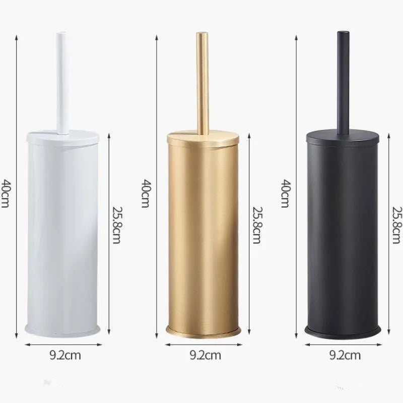 Afralia™ Aluminum Toilet Brush Holder Set, Bath Hardware, Brushed Gold/Black