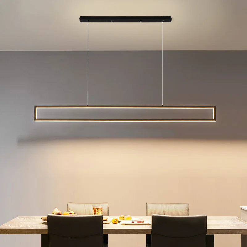 Afralia™ Modern LED Pendant Lights for Home Indoor Lighting - Stylish Rectangle Hanging Lamps