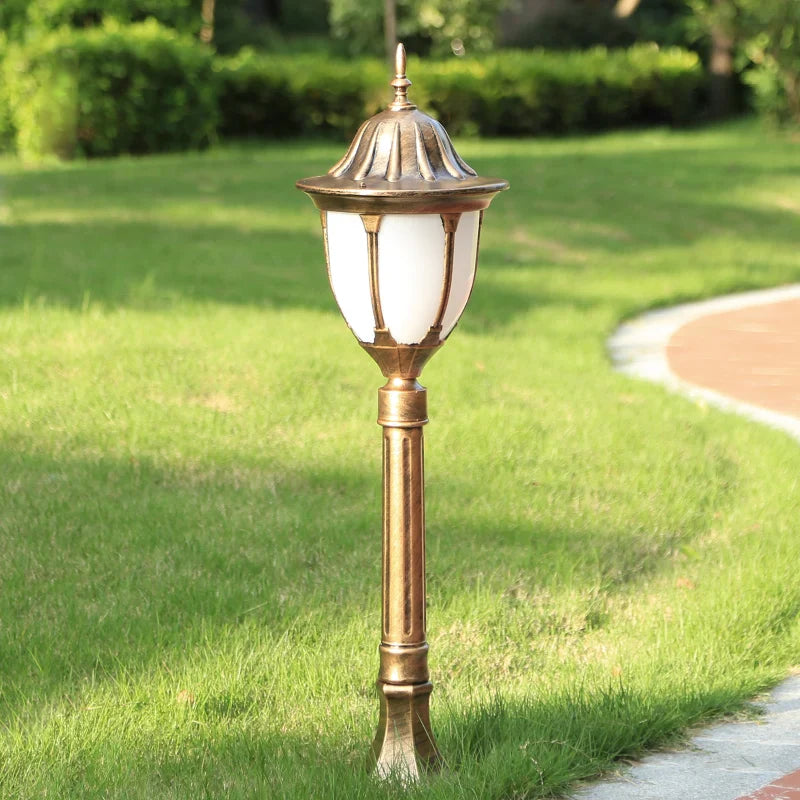 Afralia™ Vintage Aluminum Lawn Lamp for Outdoor Waterproof Garden Lighting