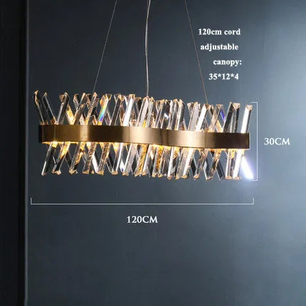 Afralia™ Gold Crystal LED Chandelier for Dinning Room