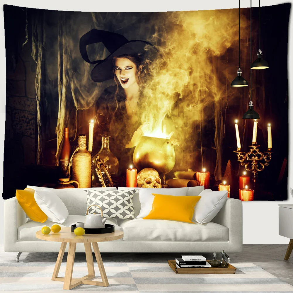 Afralia™ Witchcraft Mysterious Mandala Tapestry Wall Hanging for Psychedelic Home Decor
