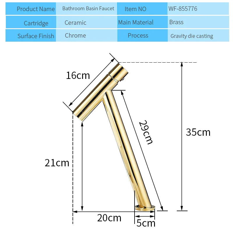 Afralia™ Gold Basin Faucet Single Handle Deck Vintage Wash Hot Cold Mixer Tap
